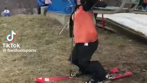 Me and my sis getting off the lift