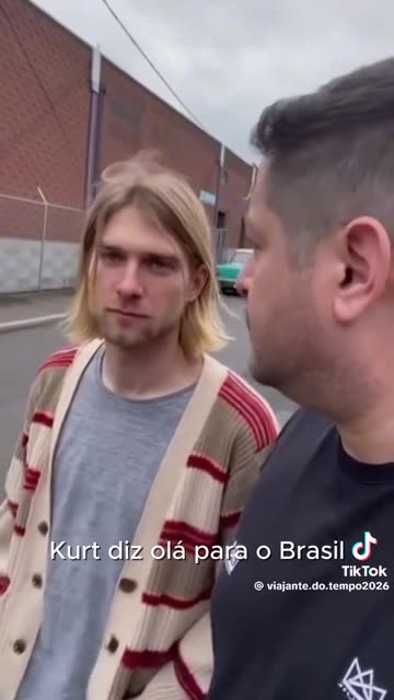 Kurt Cobain com fã