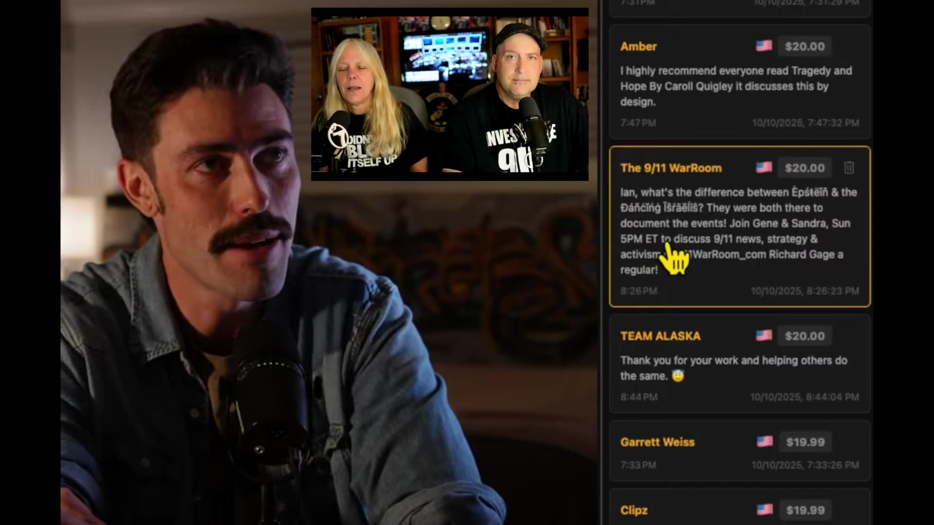 Ian Carroll for the shout out to the 9/11 War Room