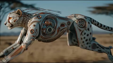 STEAMPUNK SAFARI- Love Fashion + Animals, Steampunk Mechanical Savannah Animals, AI Art Short Film