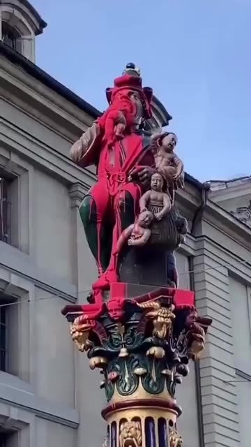 Swiss statue of Saturn devouring children vandalized
