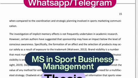 Student Work(Thesis)|MS in Sport Business Management| How CSR Impacts Sport Sponsorship?