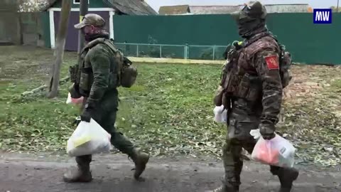 Humanitarian Aid Delivery by Russian Troops in Kursk Region