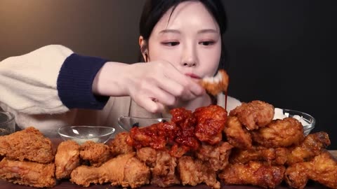 Crispy Fried Chicken, Spicy Red, Honey Combo Mukbang! Fried Chicken Party ASMR