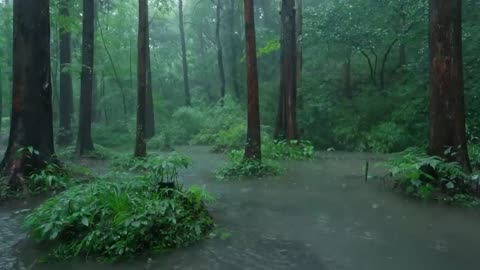 The streams and rain in the valley