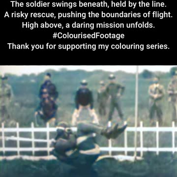 Soldier Lifted by Plane for Rescue #ColourisedHistory