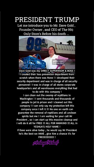 Mr. President Trump I WILL WORK FOR FREE, REPRESENTATIVE of 👑 KING †YESHUA† HIMSELF! Under my name