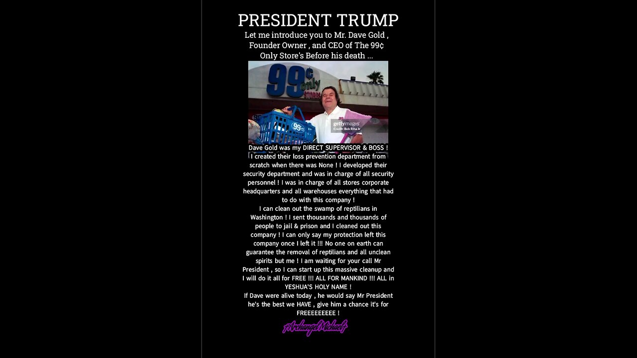 Mr. President Trump I WILL WORK FOR FREE, REPRESENTATIVE of 👑 KING †YESHUA† HIMSELF! Under my name
