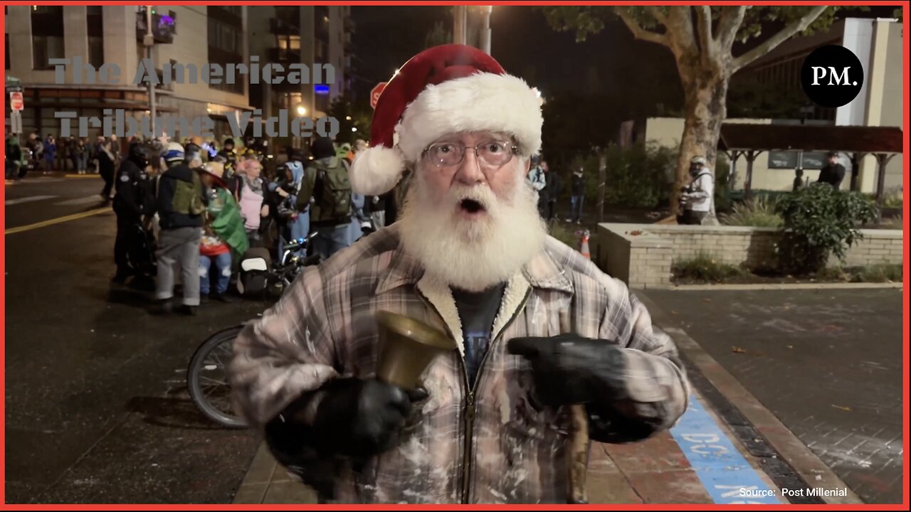 Man Dressed as Santa Shows Up In Portland to Support ICE, Sound Off on Anti-ICE Rioters