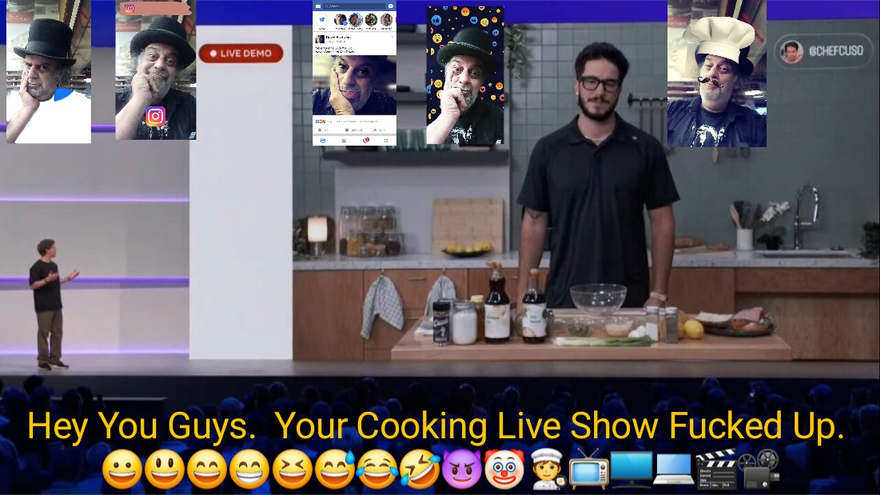 Cooking Show Using META AI Flopped. 😀😃😄😁😆😅😂🤣😈🤡🧑🍳📺🖥💻🎬📽