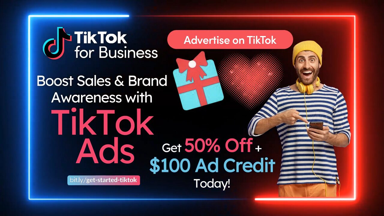 Boost Sales & Brand Awareness with TikTok Ads – Get 50% Off + $100 Ad Credit Today!