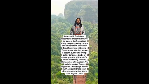 I stand with Gavin Wax. Racism and antisemitism have no place in the Republican Party