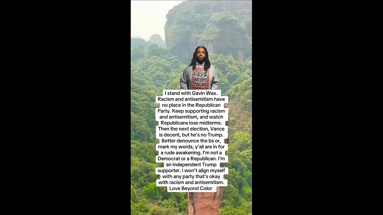 I stand with Gavin Wax. Racism and antisemitism have no place in the Republican Party