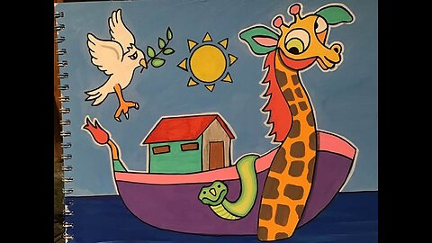 Noah's Ark acrylic painting