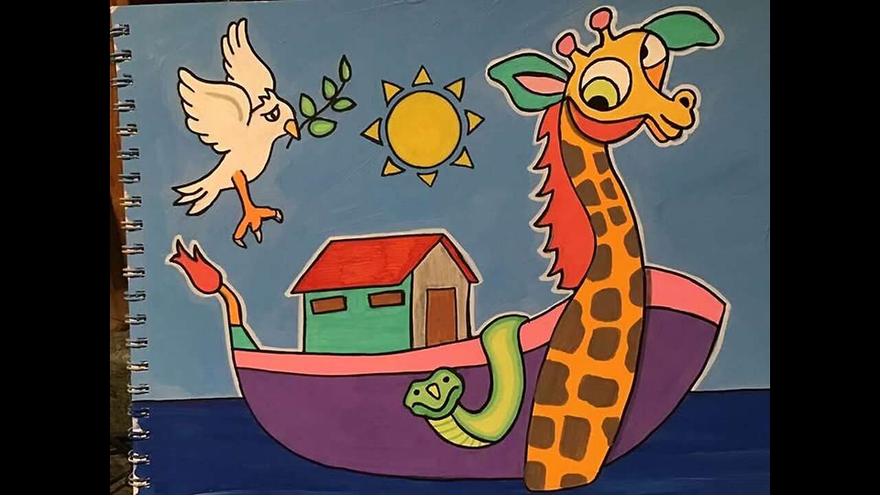 Noah's Ark acrylic painting