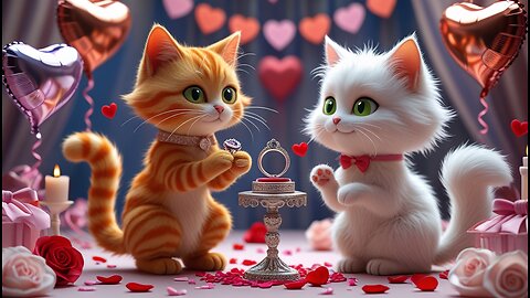 Kittens Celebrate Valentine's Day! ❤️ Cute Cat Dance Party