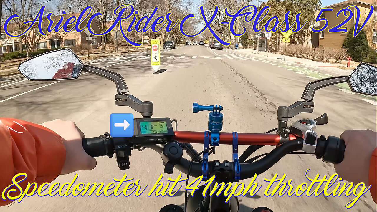 ARIEL RIDER X-CLASS 52V E-BIKE : SPEEDOMETER HIT 41 MPH MULTIPLE TIMES : GUSTY RIDE ALONG IN CHICAGO