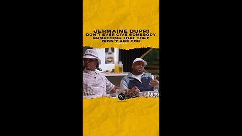 @jermainedupri Don’t ever give somebody something that they didn’t ask for.