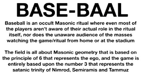 BASE BAAL ( BASEBALL ) IS A MASONIC MASS RITUAL, HERE IS THE CONNECTION ⚾