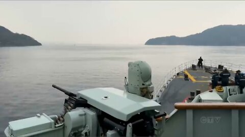 A Chinese People's Liberation Army Navy (PLAN) warship shadowed a Canadian naval vessel