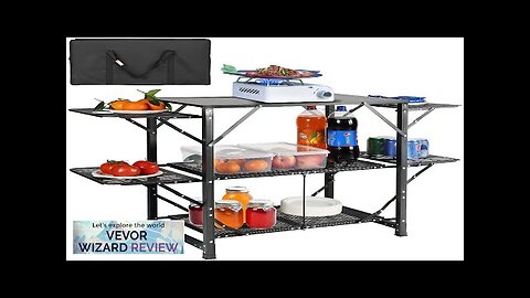 VEVOR Camping Kitchen Table One-piece Folding Portable Cook Station with A Carrying Review