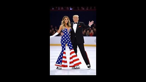 Trump and First Lady Melania ice-skating.