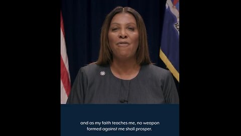Arrogant NY AG Letitia [actress?] James responds to her indictment charges.