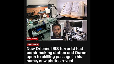New Orleans ISIS terrorist Shamsud-Din Jabbar bomb-making station & Quran open to chilling passage