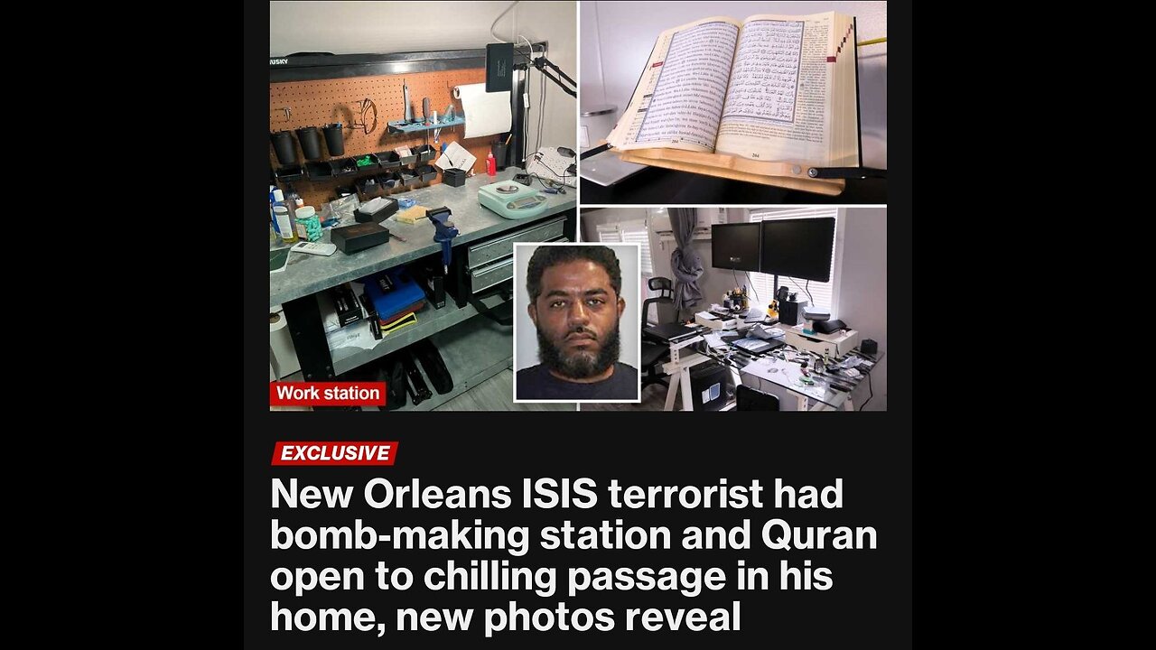 New Orleans ISIS terrorist Shamsud-Din Jabbar bomb-making station & Quran open to chilling passage
