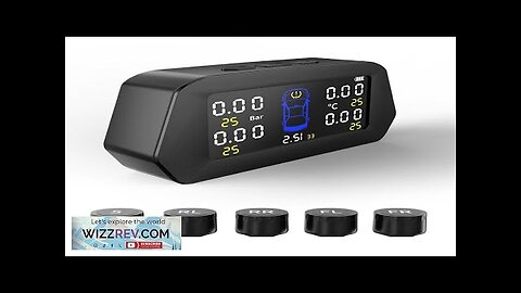 Solar Powered Tire Pressure Monitoring System Car TPMS With 4 External Sensors Review