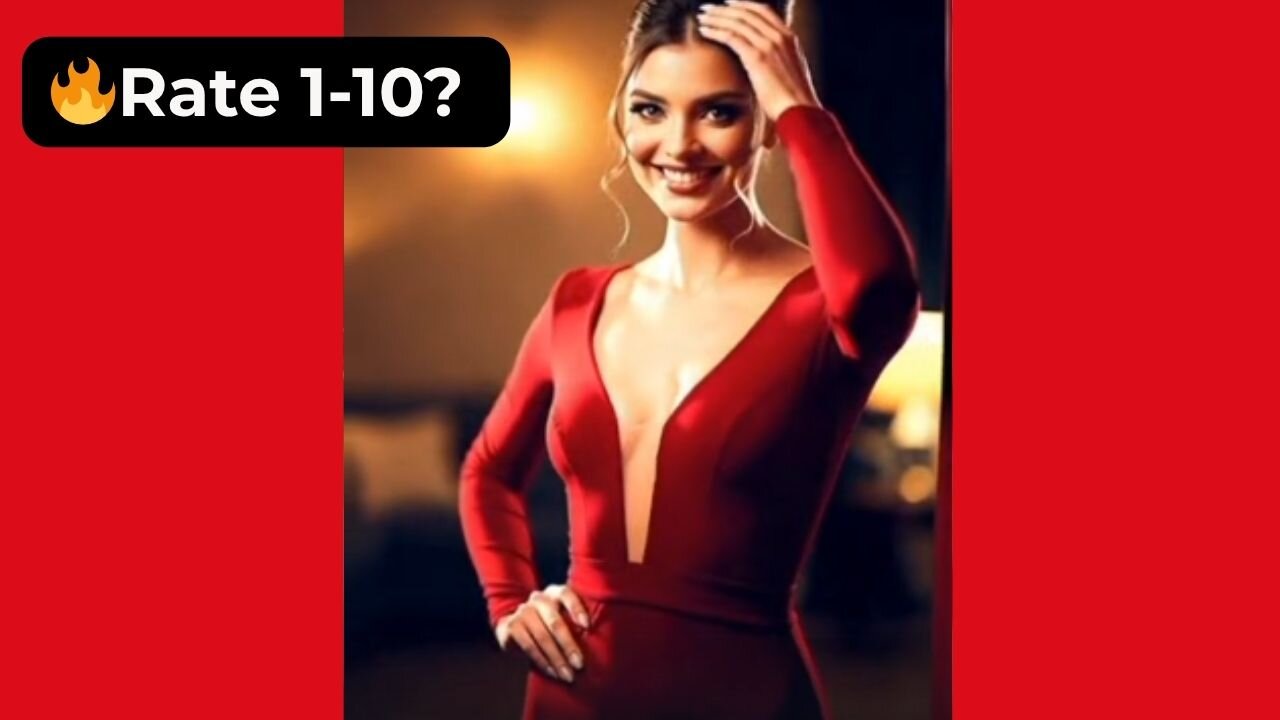 🔥 Rate This Deep Red Evening Dress 1-10? | Supermodel Elegance 4K