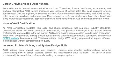 Key Benefits of AWS Training for Beginners and Professionals