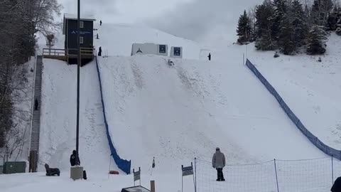 High-Flying Skier Crashes on Landing