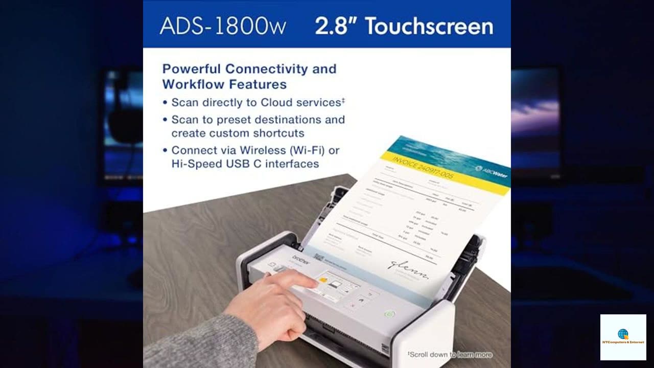 Brother ADS-1800W Wireless Compact Desktop Scanner