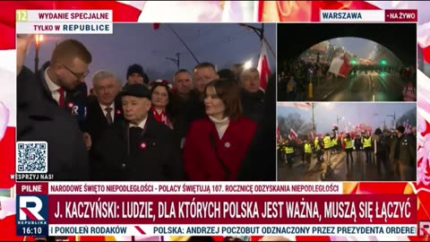 Jarosław Kaczyński na Marszu Niepodległości został zapytany, dlaczego nie ma Donalda Tuska.