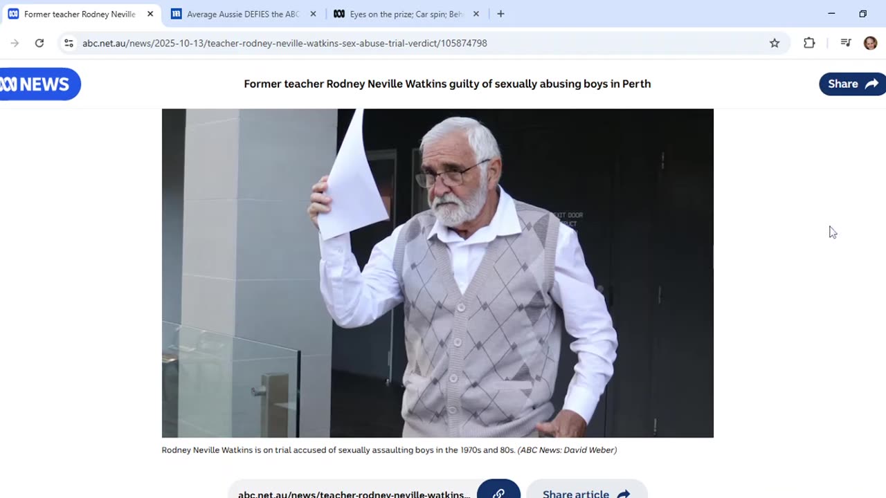ABC runs story on child abuser named Neville just as Richard Neville tape is revealed. Q incidence?