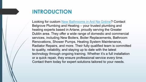 Custom New Bathrooms in Ard Na Gréine