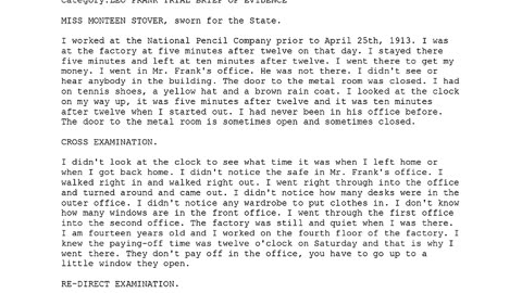 MISS MONTEEN STOVER, Sworn In For The State, 12th To Testify