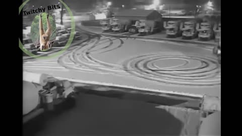 Wild Cement Truck Doing Donuts In The Snow