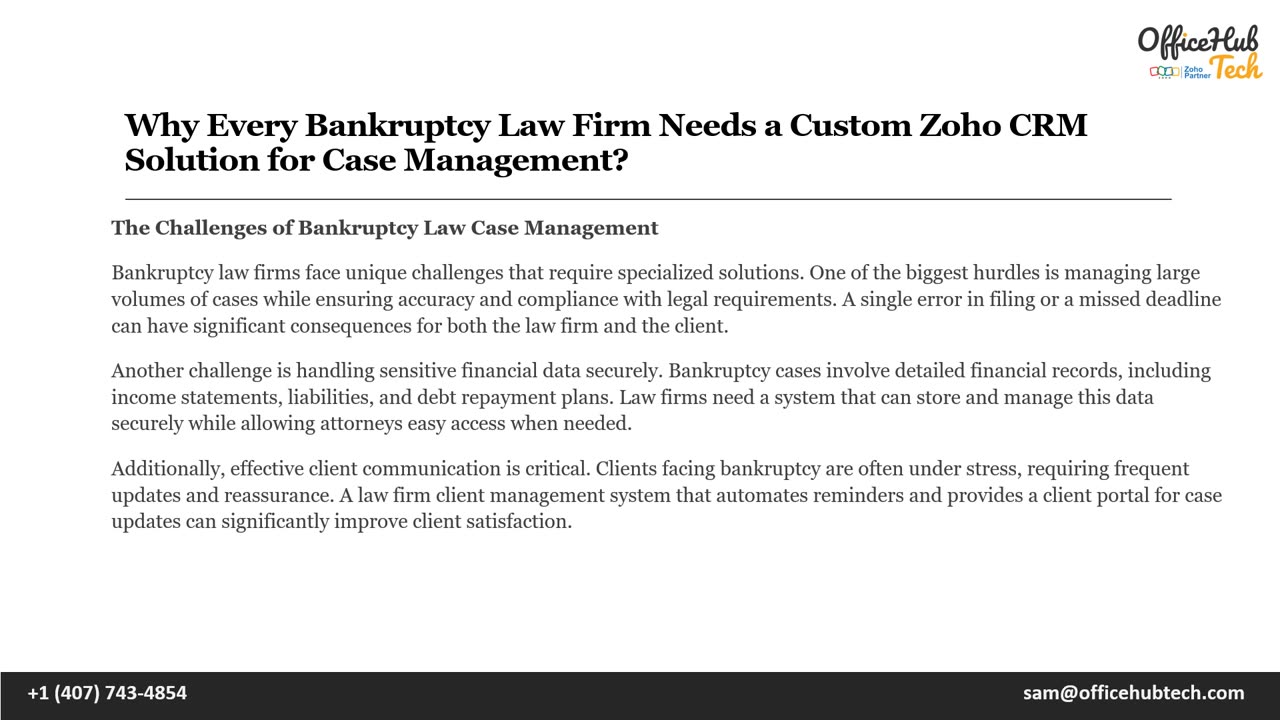 Why Every Bankruptcy Law Firm Needs a Custom Zoho CRM Solution for Case Management?