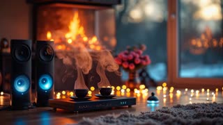 Smooth Jazz RB Jazz Lounge Relaxing Saxophone Evening - Cozy Fireplace Vibes