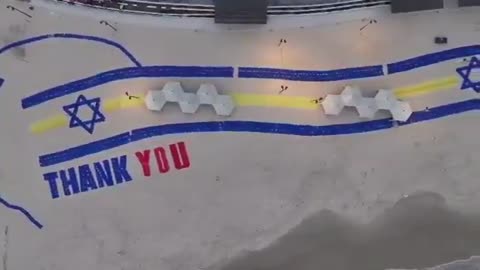 A “Thank You” to President Trump from Israel on the beach in front of the U.S. embassy in Tel Aviv