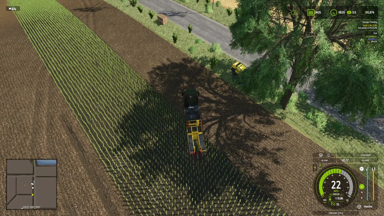 Just chilling working a contract, building a house land, and planting my field