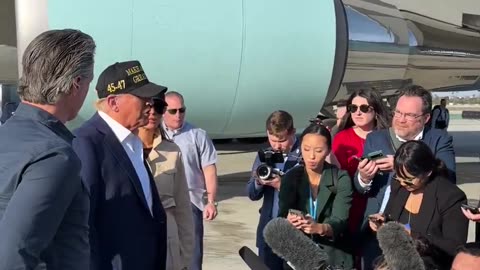 President Donald J. Trump and First Lady Melania Trump arrive in California and are greeted by Governor Gavin Newsom