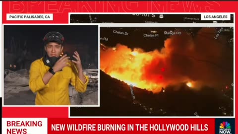 NBC NEWS (youtube) - LA Wildfires Spreading to Hollywood Hills (Update as of 651pm, 08jan)