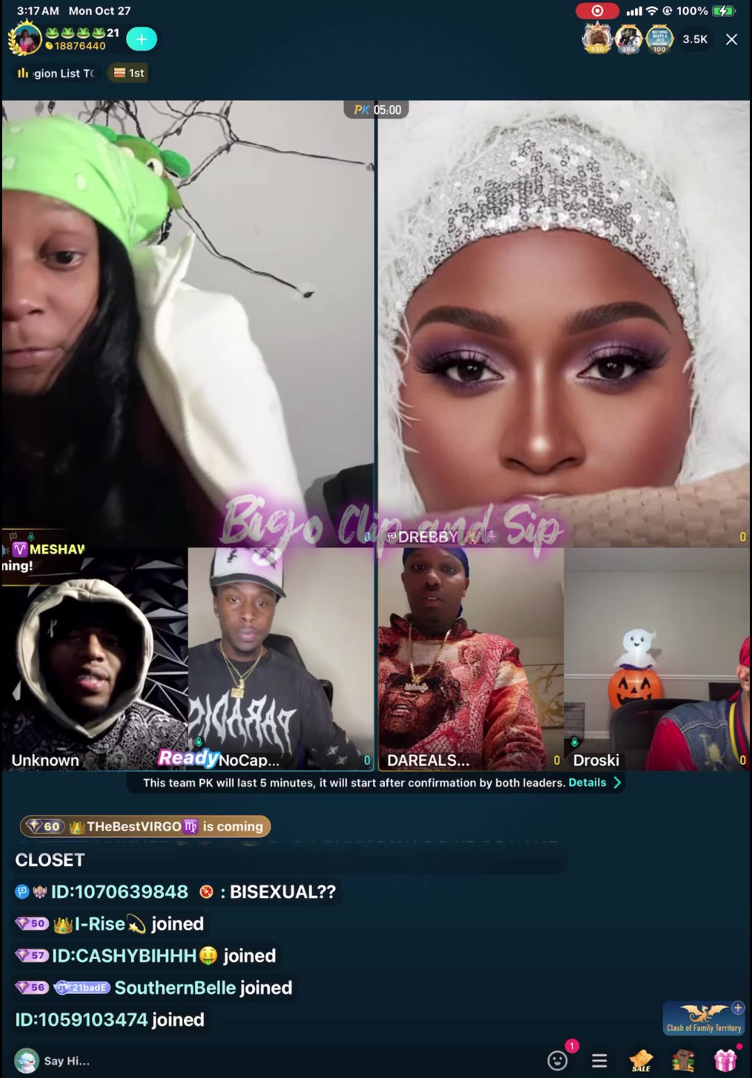 Team PK 21 Liyah NoCap DreBaby Supa Droski about Droski n 21 relationship 10/27/25 #bigoclipandsip