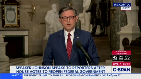 Speaker Johnson Delivers Remarks After Vote to Open Government