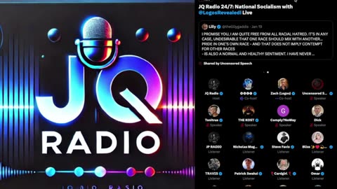 National Socialist Monday's w/ Logos Revealed on JQRadio: Episode 1. (starts at 33:00)