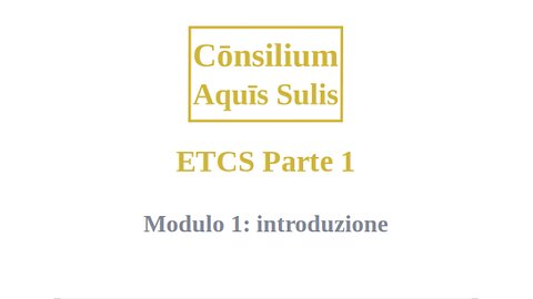ETCS Part 1 Module 1 (Italiano)