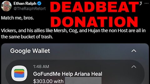 ETHAN RALPH DONATES $300 TO ARIANA VICKERS WHILE OWING OVER $1800 TO HIS SON